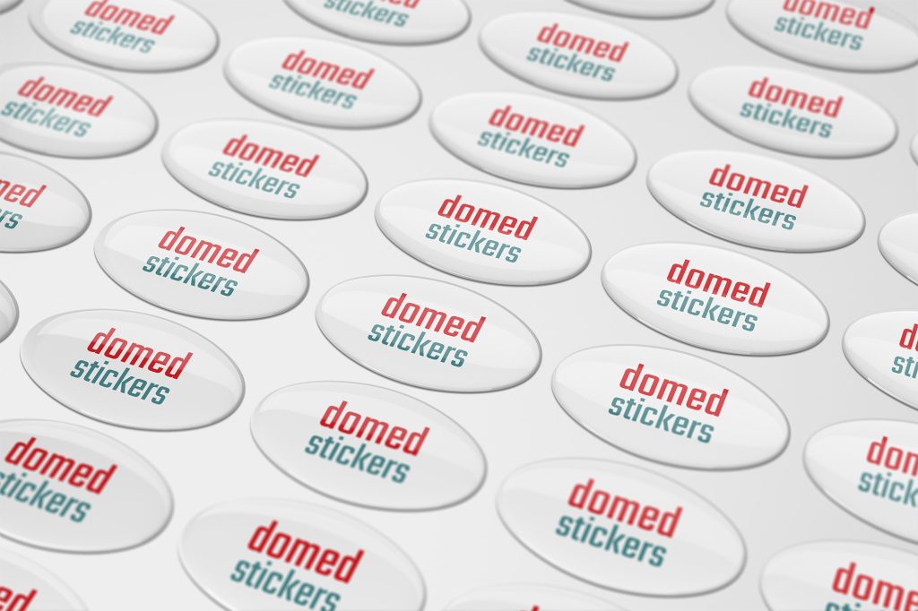 sheet of oval domed stickers