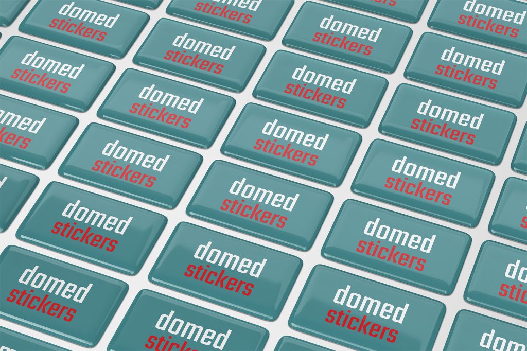 sheet of rectangle domed stickers